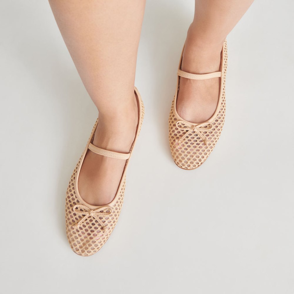 Dolce Vita Carin Raffia Ballet Flats Lt Natural Raffia