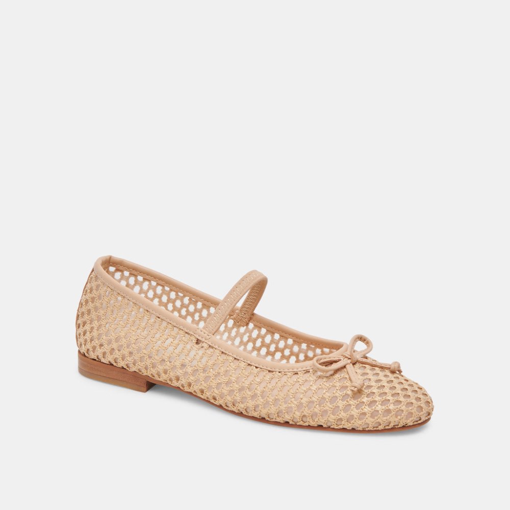 Dolce Vita Carin Raffia Ballet Flats Lt Natural Raffia