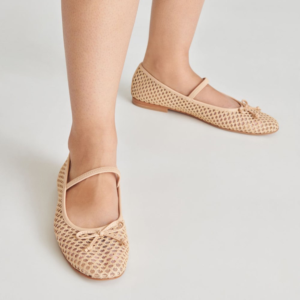Dolce Vita Carin Raffia Ballet Flats Lt Natural Raffia