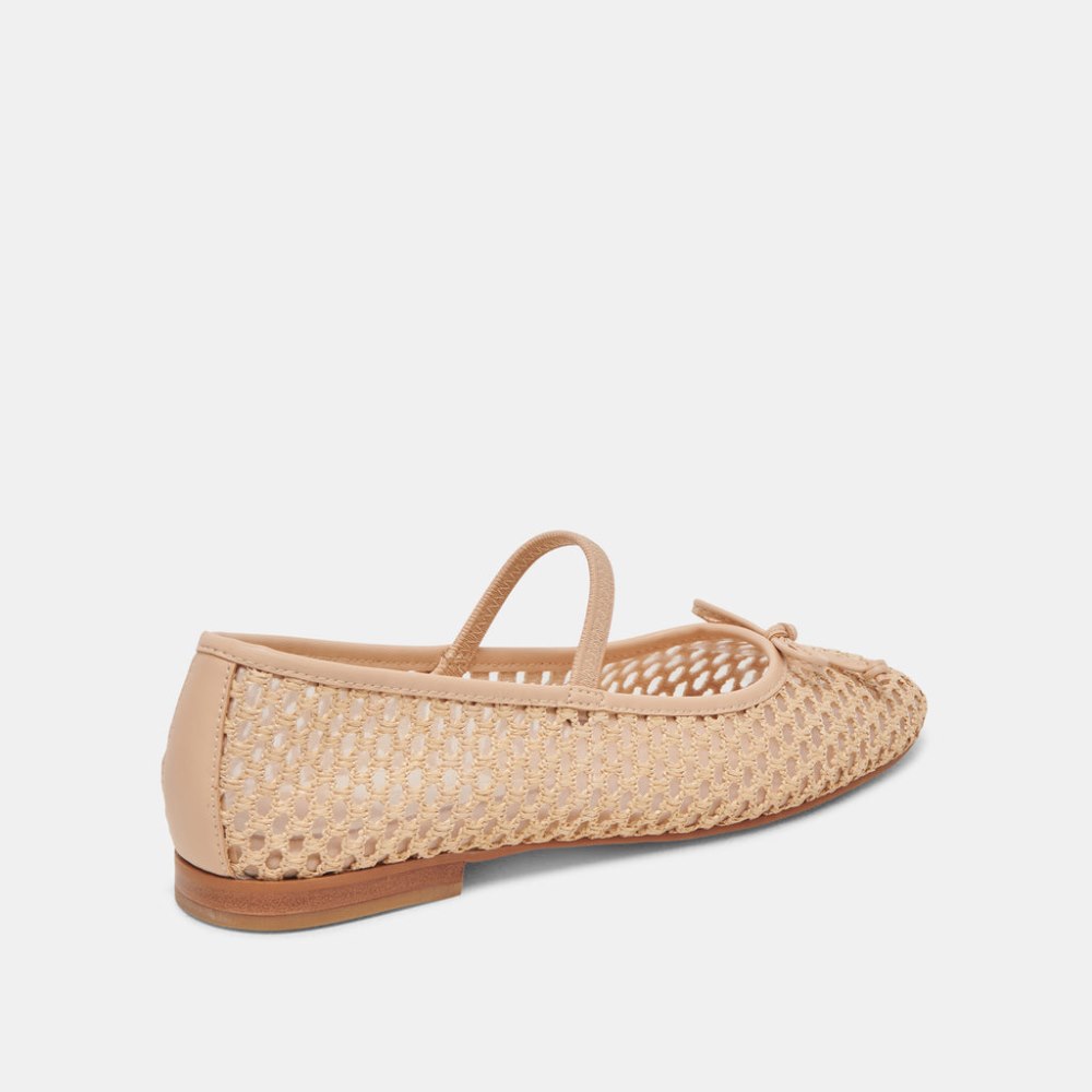 Dolce Vita Carin Raffia Ballet Flats Lt Natural Raffia