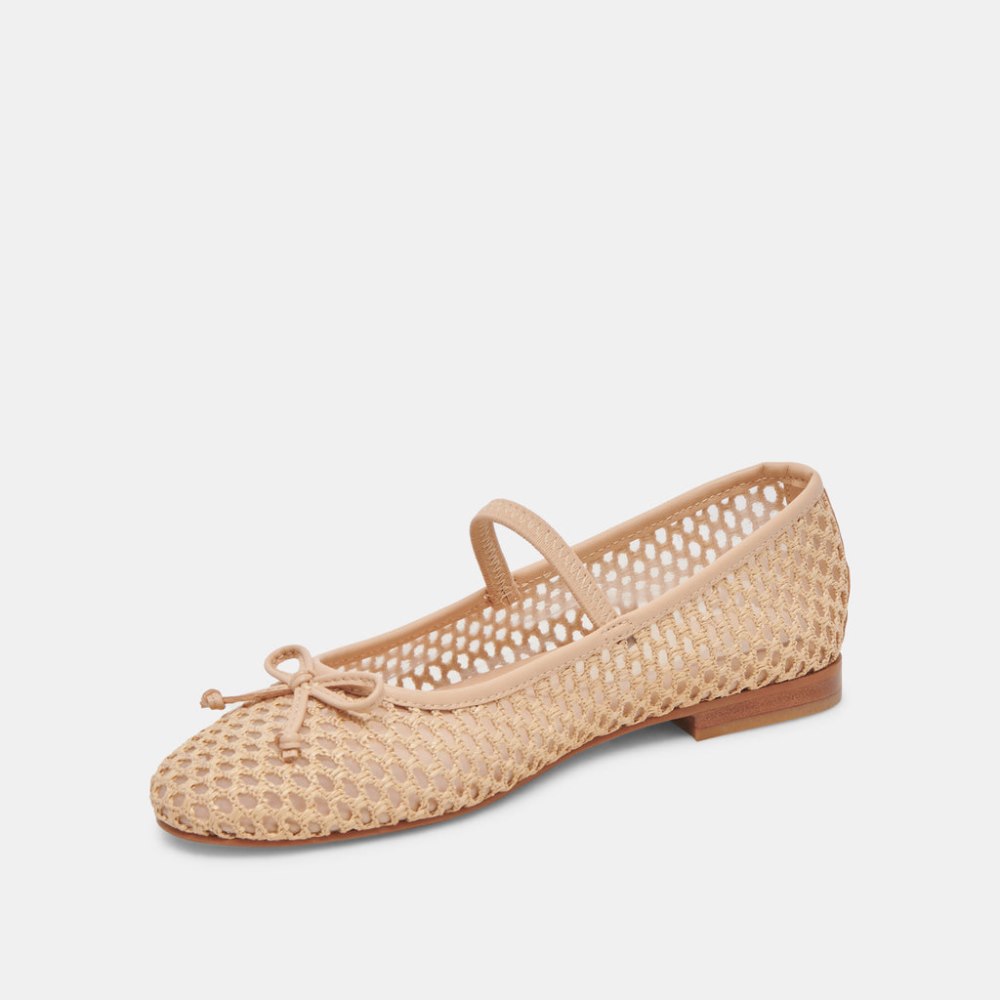 Dolce Vita Carin Raffia Ballet Flats Lt Natural Raffia