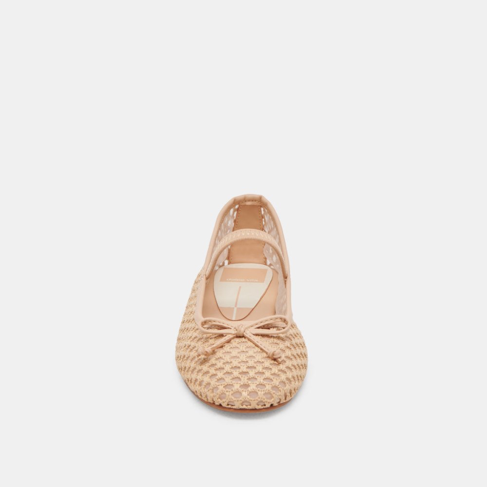 Dolce Vita Carin Raffia Ballet Flats Lt Natural Raffia