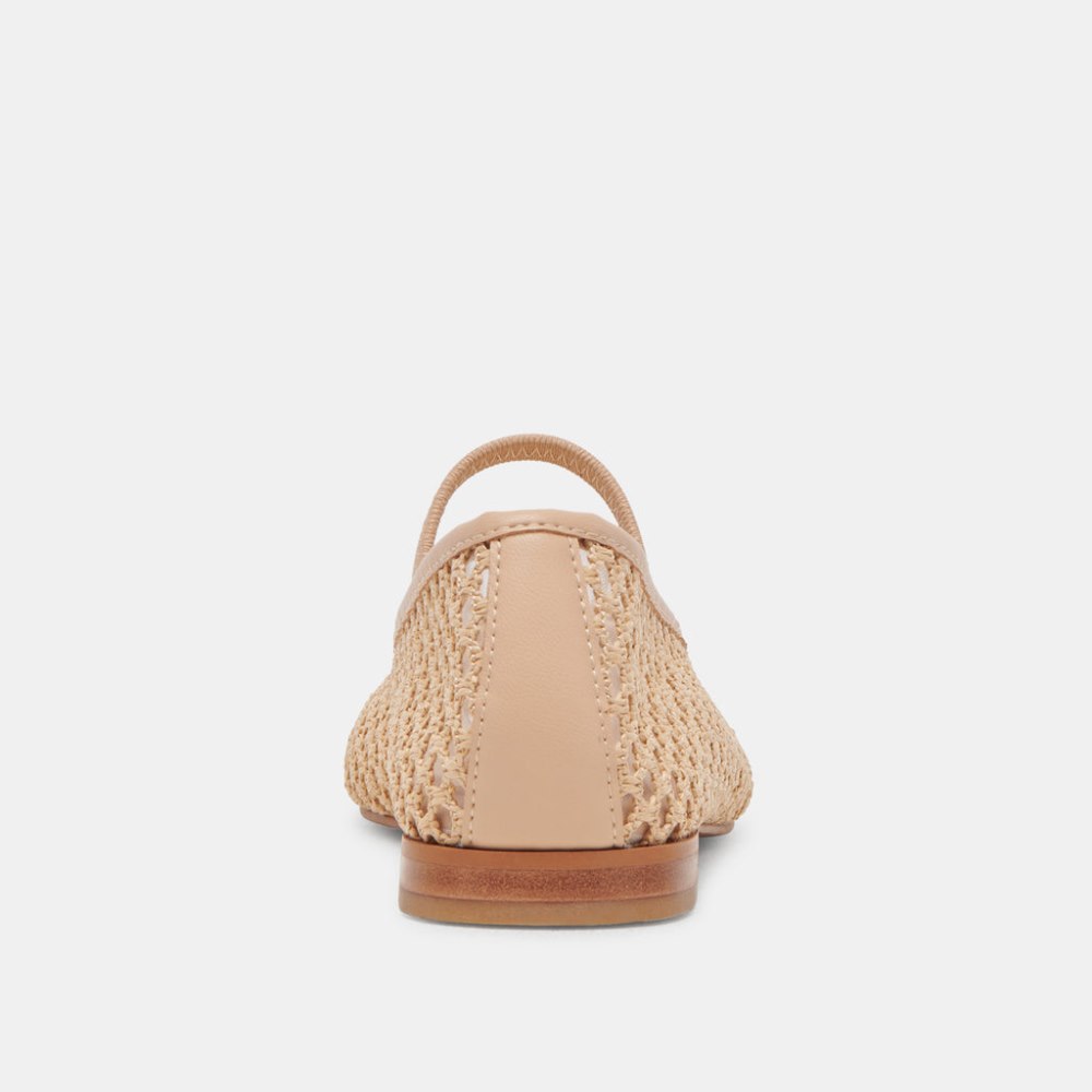 Dolce Vita Carin Raffia Ballet Flats Lt Natural Raffia