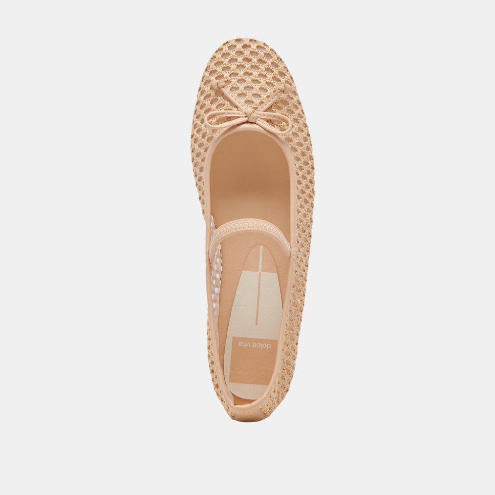 Dolce Vita Carin Raffia Ballet Flats Lt Natural Raffia