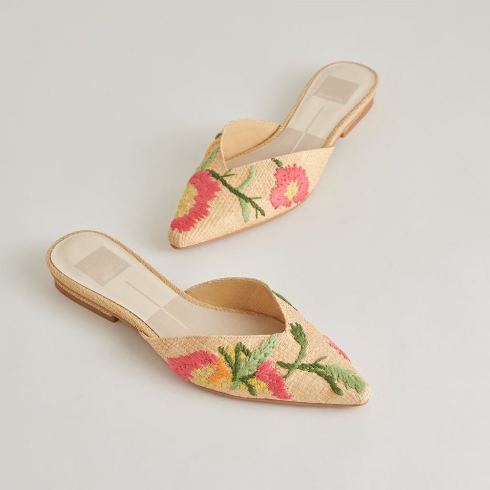 Dolce Vita Elm Flats Floral Multi Raffia