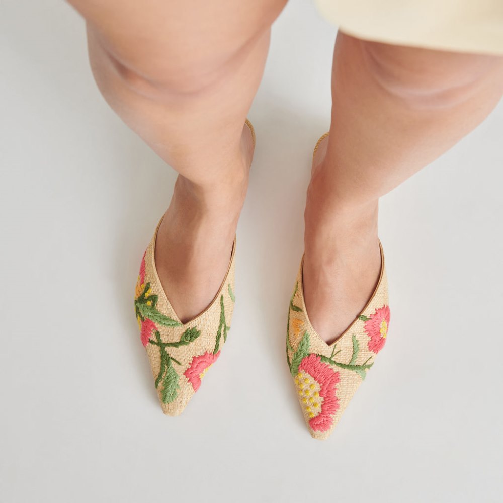Dolce Vita Elm Flats Floral Multi Raffia