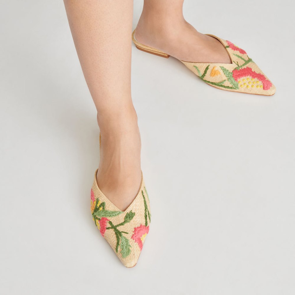 Dolce Vita Elm Flats Floral Multi Raffia
