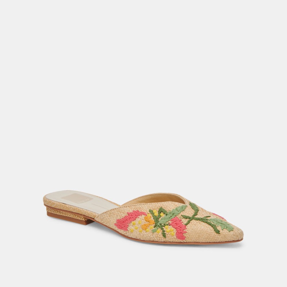Dolce Vita Elm Flats Floral Multi Raffia