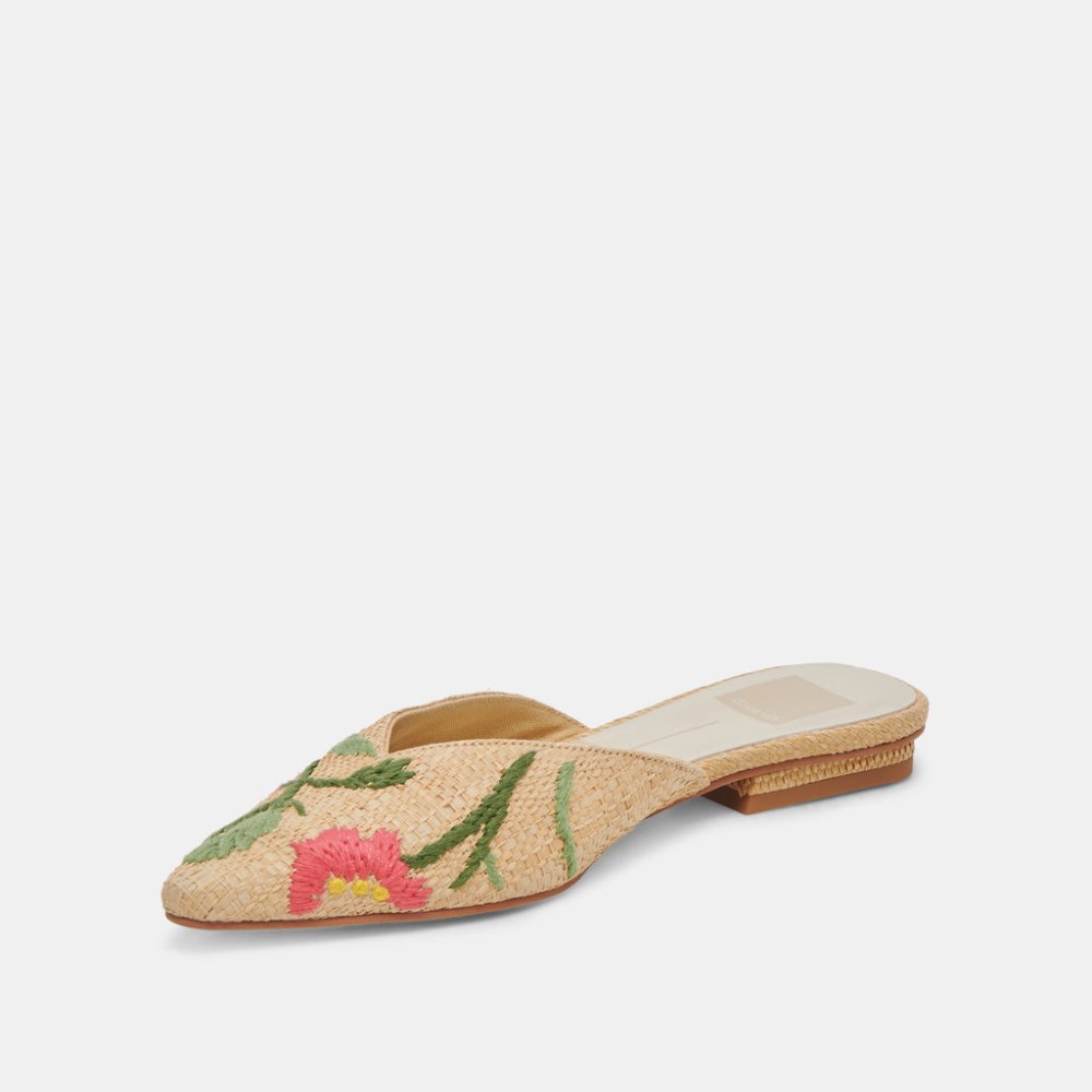 Dolce Vita Elm Flats Floral Multi Raffia
