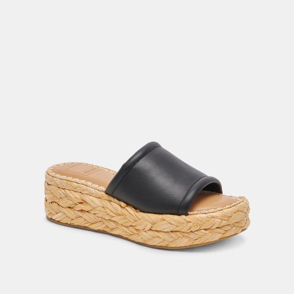 Dolce Vita Chavi Wide Sandals Black Leather