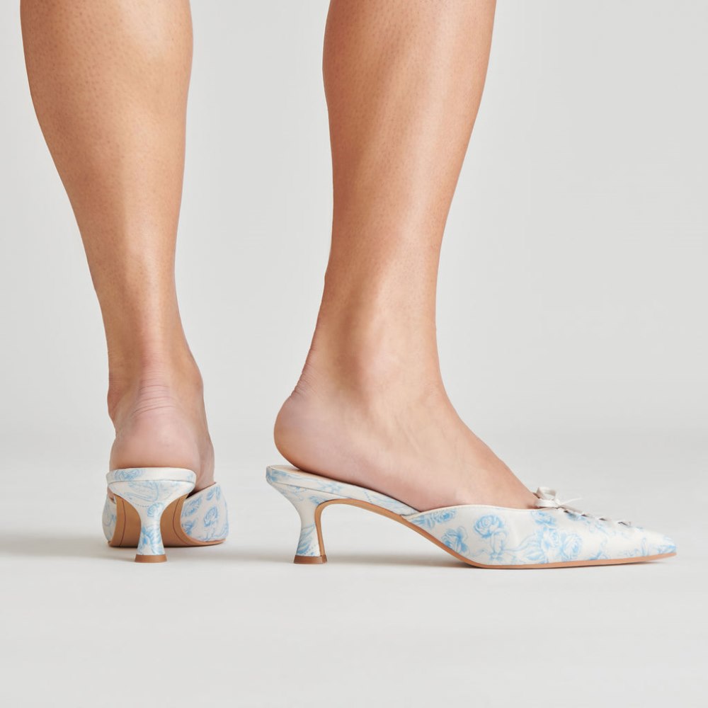 Dolce Vita Camile Heels Blue Floral Fabric
