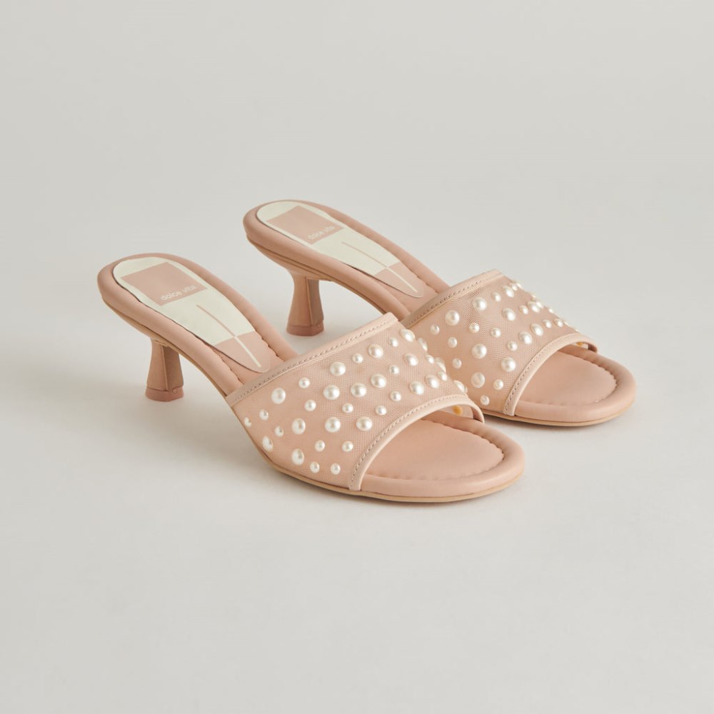Dolce Vita Meeza Pearl Heels Blush Mesh