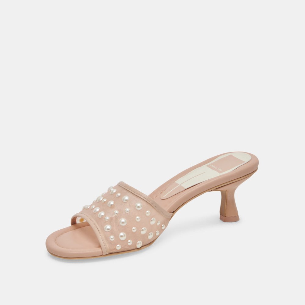 Dolce Vita Meeza Pearl Heels Blush Mesh