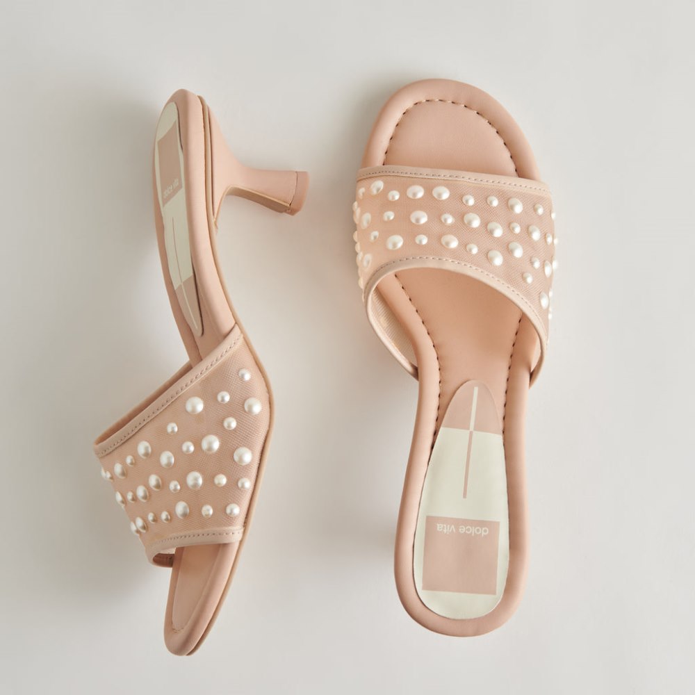 Dolce Vita Meeza Pearl Heels Blush Mesh