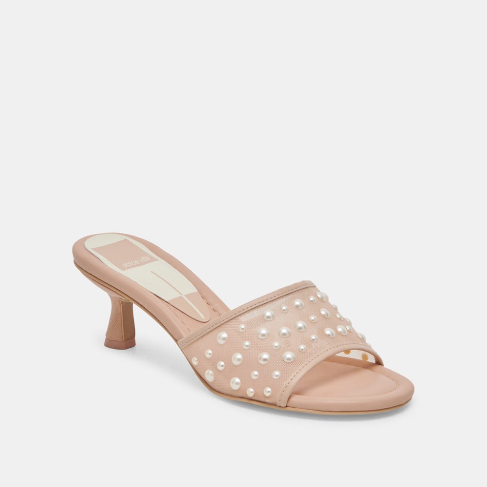 Dolce Vita Meeza Pearl Heels Blush Mesh