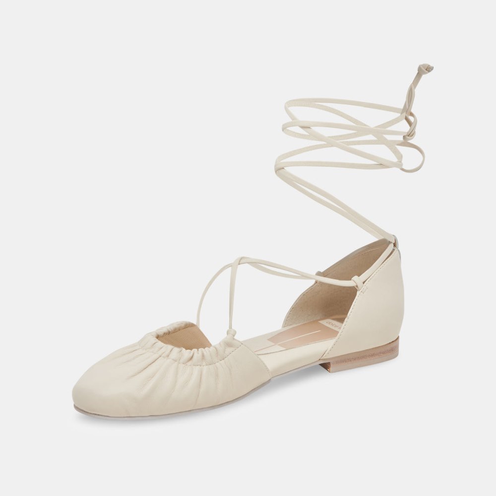 Dolce Vita Cancun Ballet Flats Ivory Leather