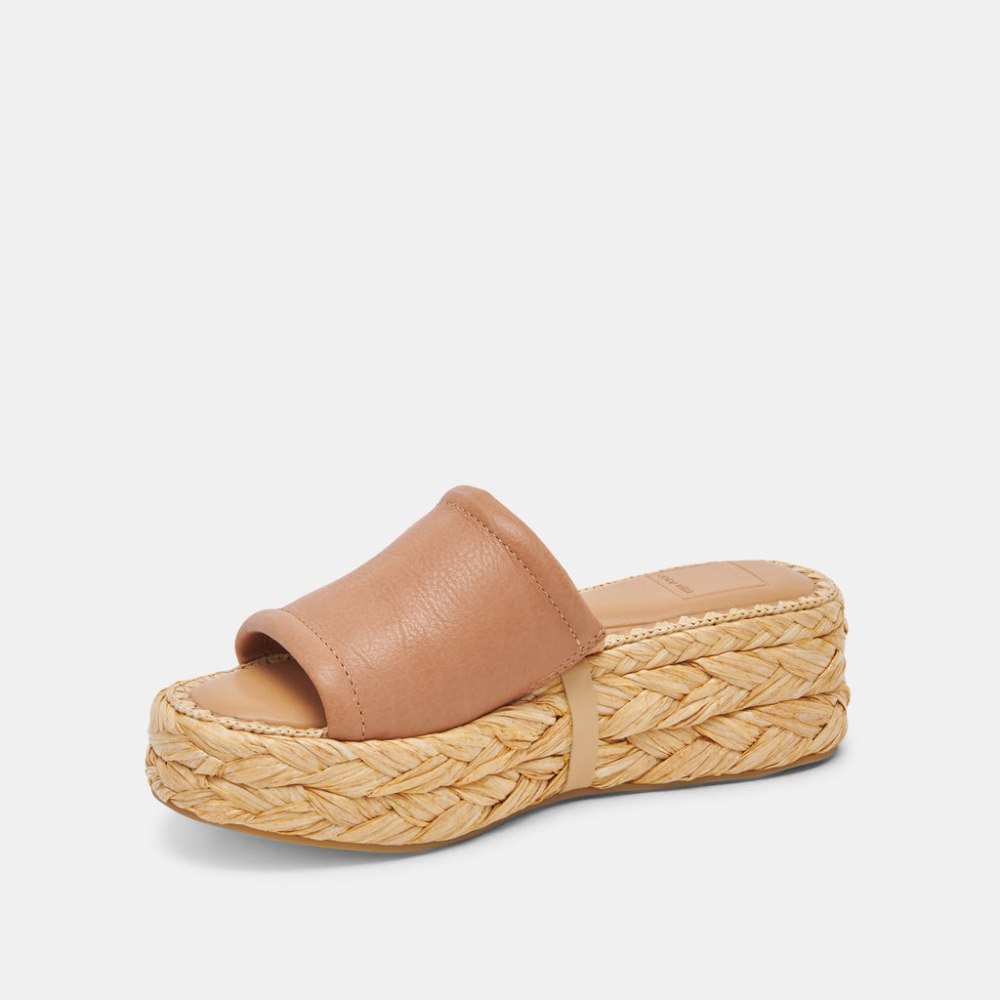 Dolce Vita Chavi Wide Sandals Honey Leather