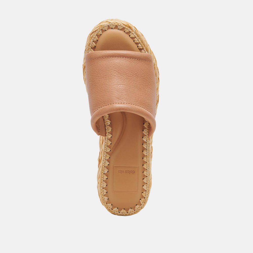 Dolce Vita Chavi Wide Sandals Honey Leather
