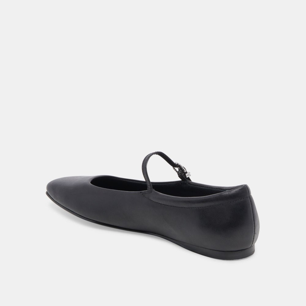 Dolce Vita Reyes Wide Ballet Flats Black Leather