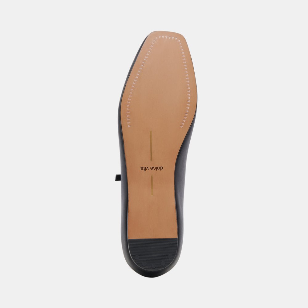 Dolce Vita Reyes Wide Ballet Flats Black Leather