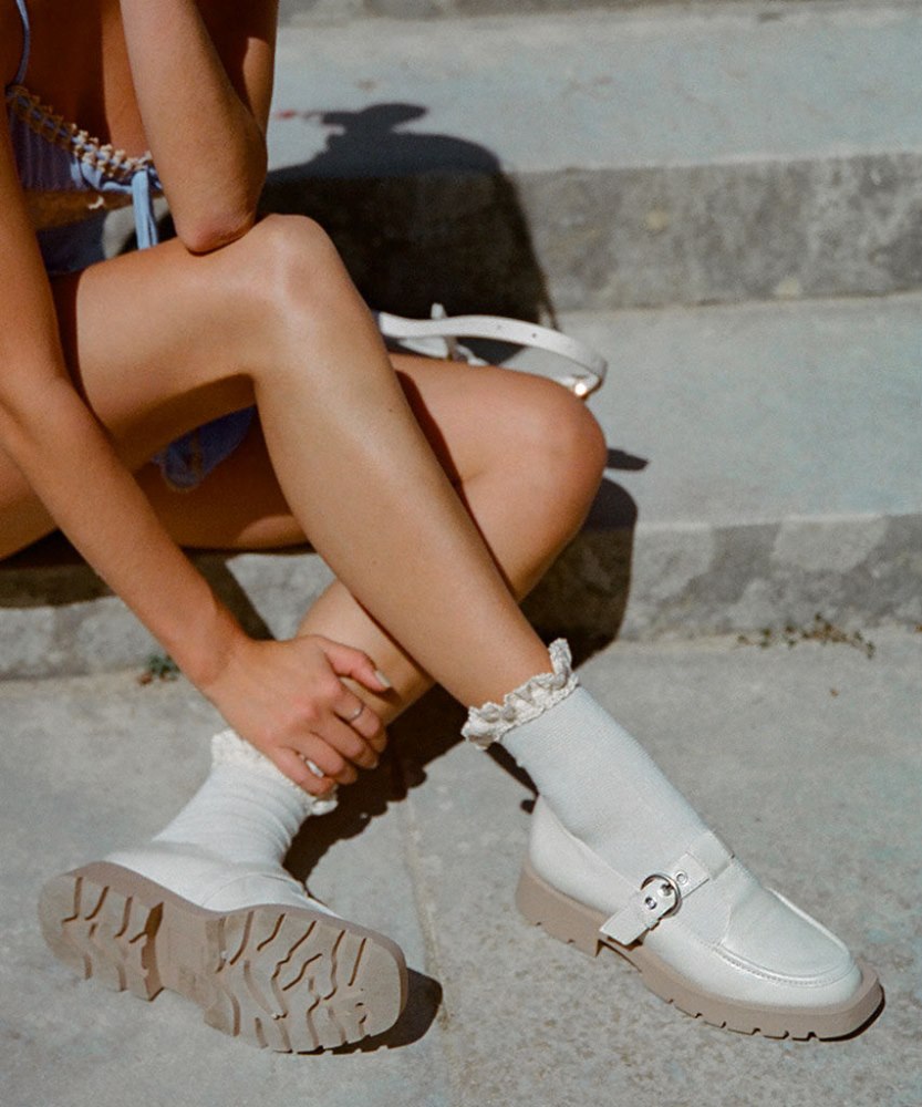 Dolce Vita Ebbie Flats Ivory Patent Leather