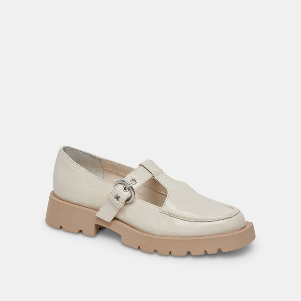 Dolce Vita Ebbie Flats Ivory Patent Leather