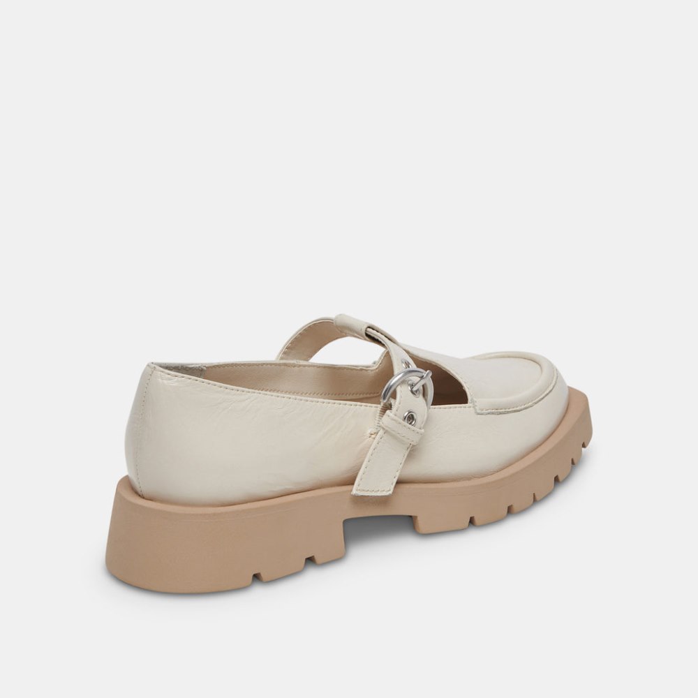 Dolce Vita Ebbie Flats Ivory Patent Leather