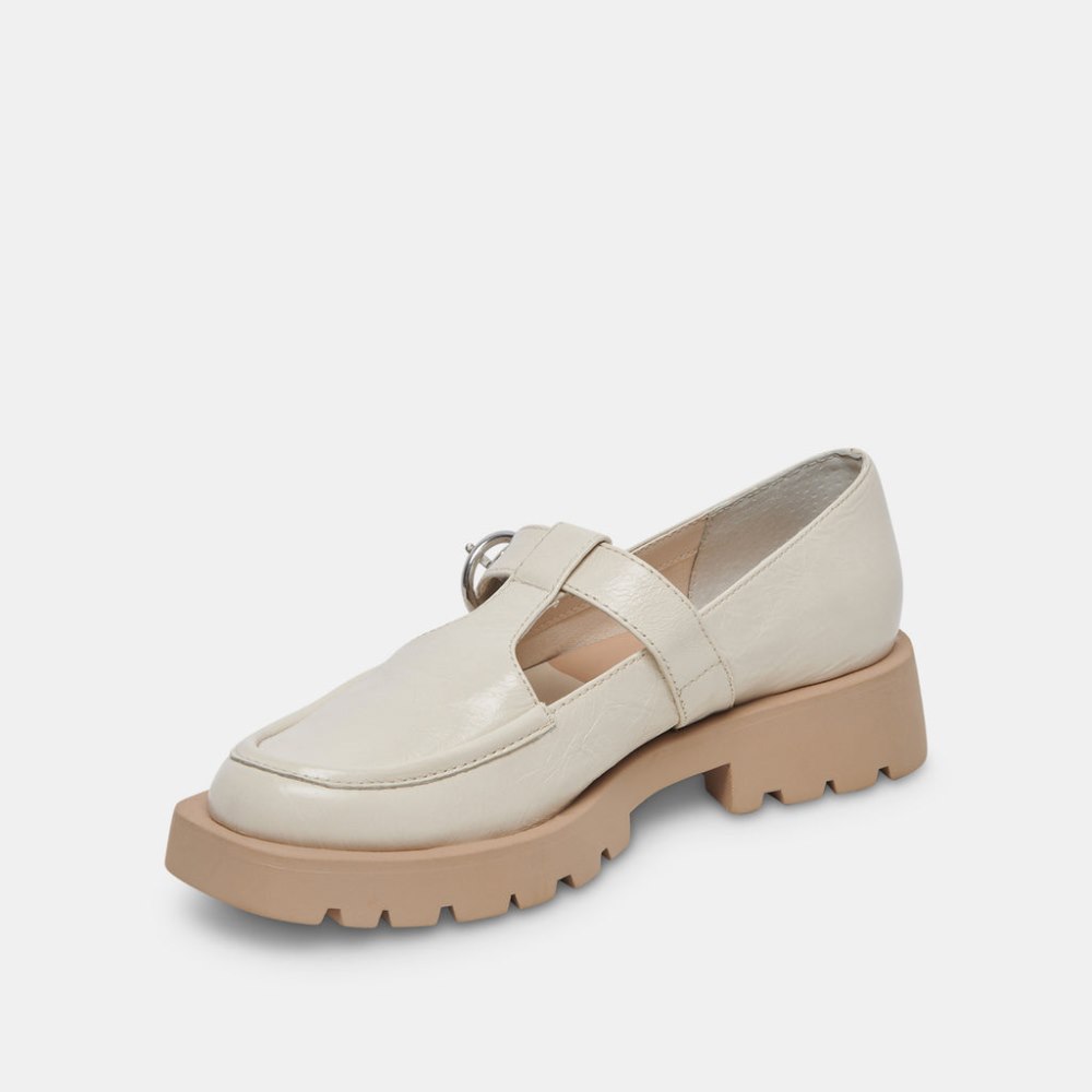 Dolce Vita Ebbie Flats Ivory Patent Leather