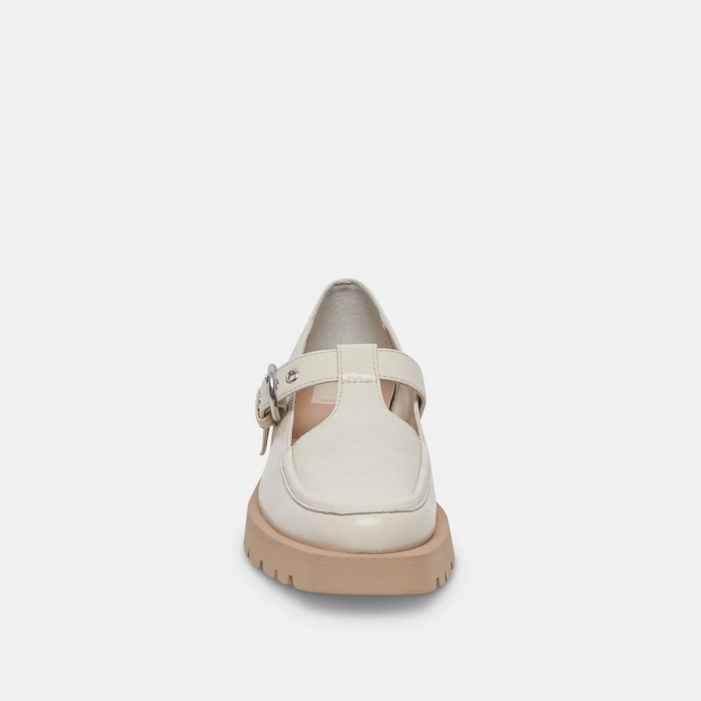 Dolce Vita Ebbie Flats Ivory Patent Leather