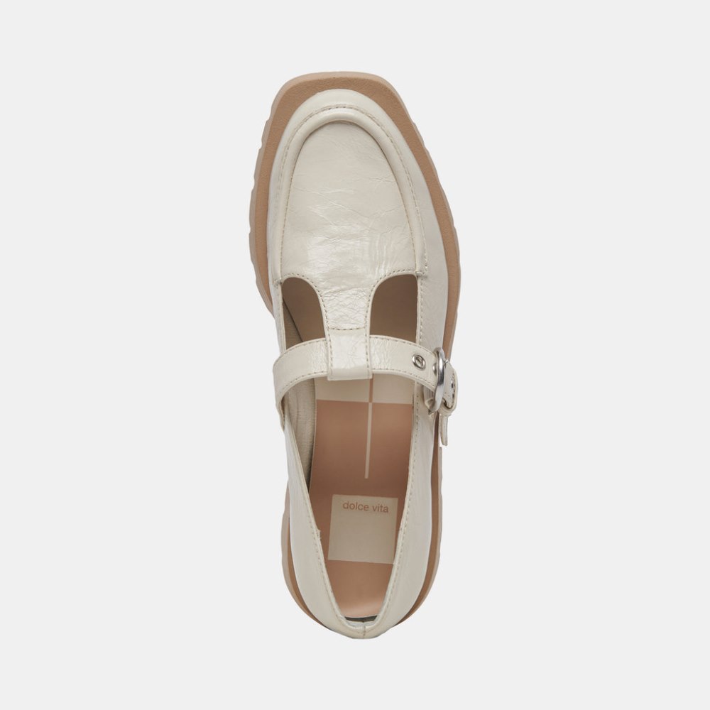 Dolce Vita Ebbie Flats Ivory Patent Leather