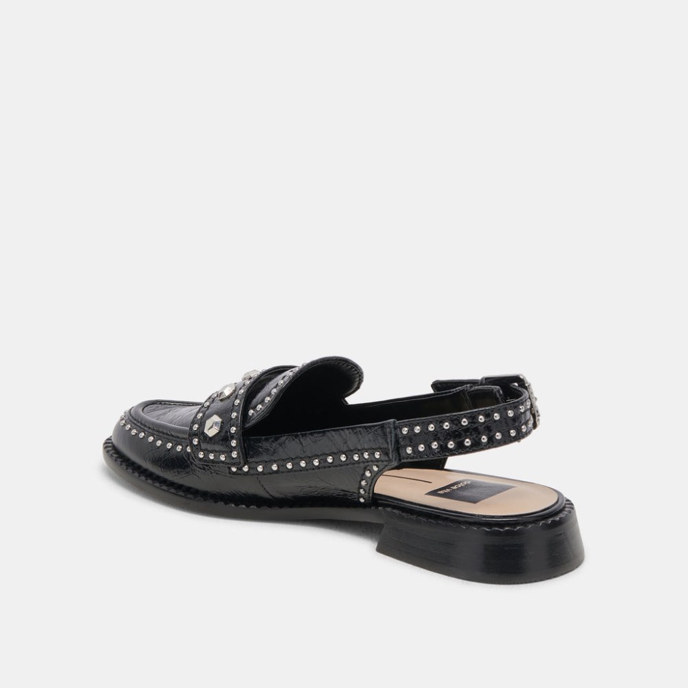 Dolce Vita Hardi Stud Loafers Midnight Crinkle Patent