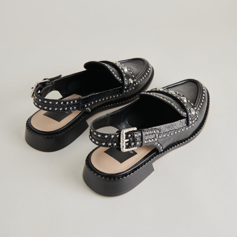 Dolce Vita Hardi Stud Loafers Midnight Crinkle Patent
