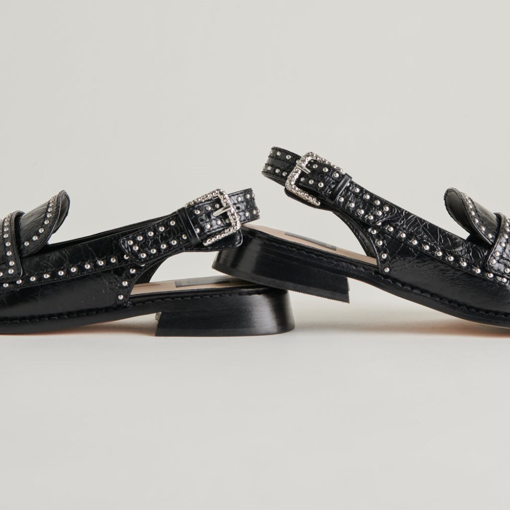 Dolce Vita Hardi Stud Loafers Midnight Crinkle Patent