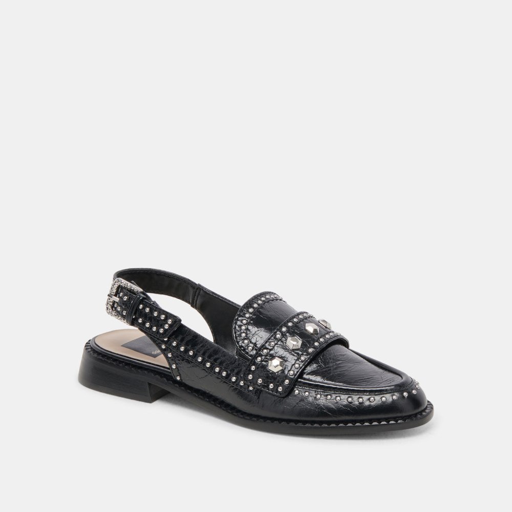 Dolce Vita Hardi Stud Loafers Midnight Crinkle Patent