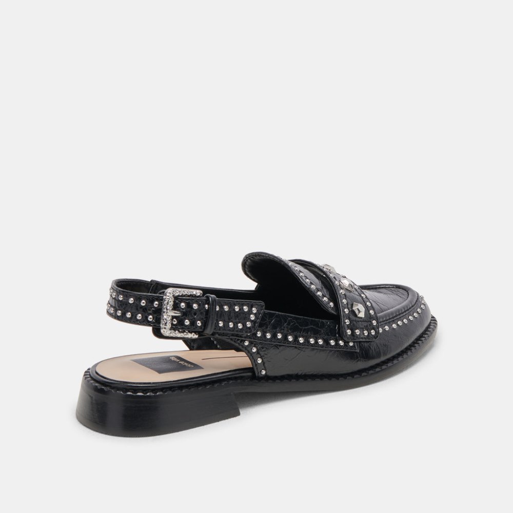 Dolce Vita Hardi Stud Loafers Midnight Crinkle Patent