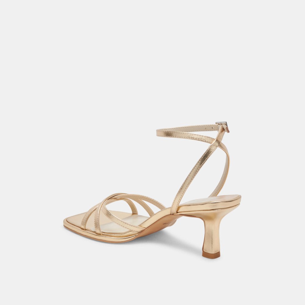 Dolce Vita Manji Heels Light Gold Metallic Leather