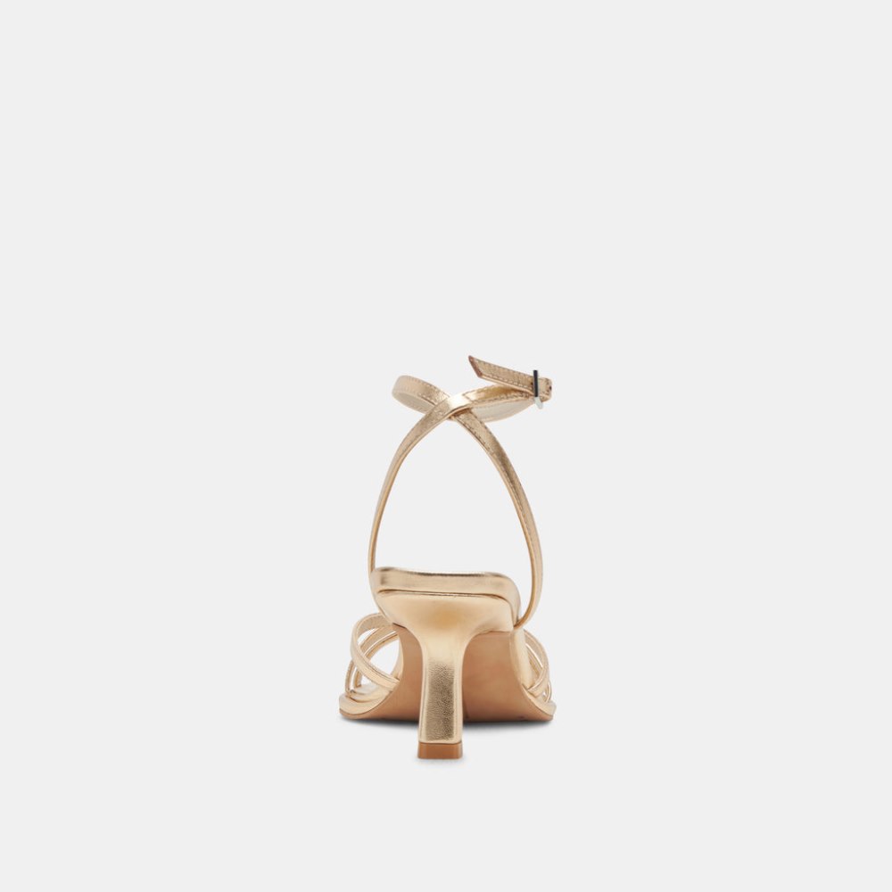 Dolce Vita Manji Heels Light Gold Metallic Leather