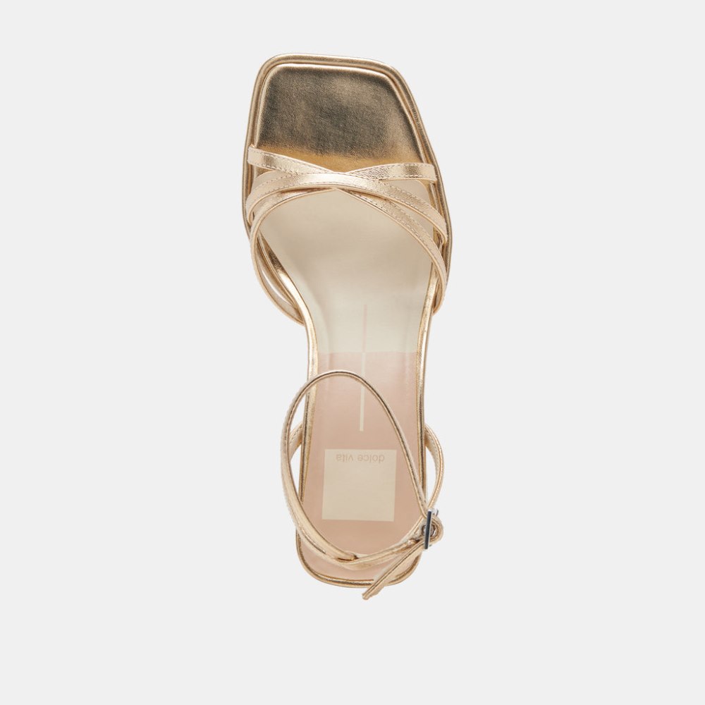 Dolce Vita Manji Heels Light Gold Metallic Leather