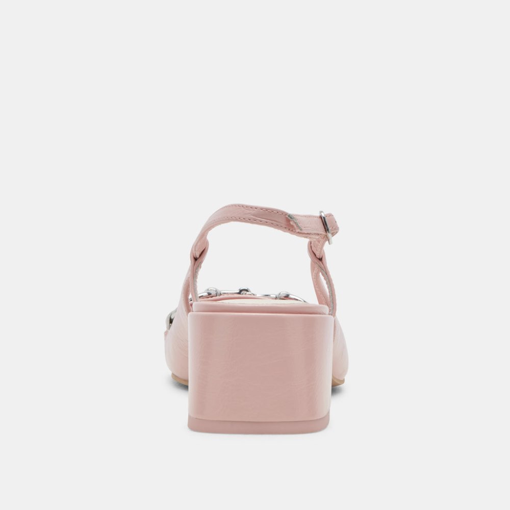 Dolce Vita Melli Heels Pink Crinkle Patent