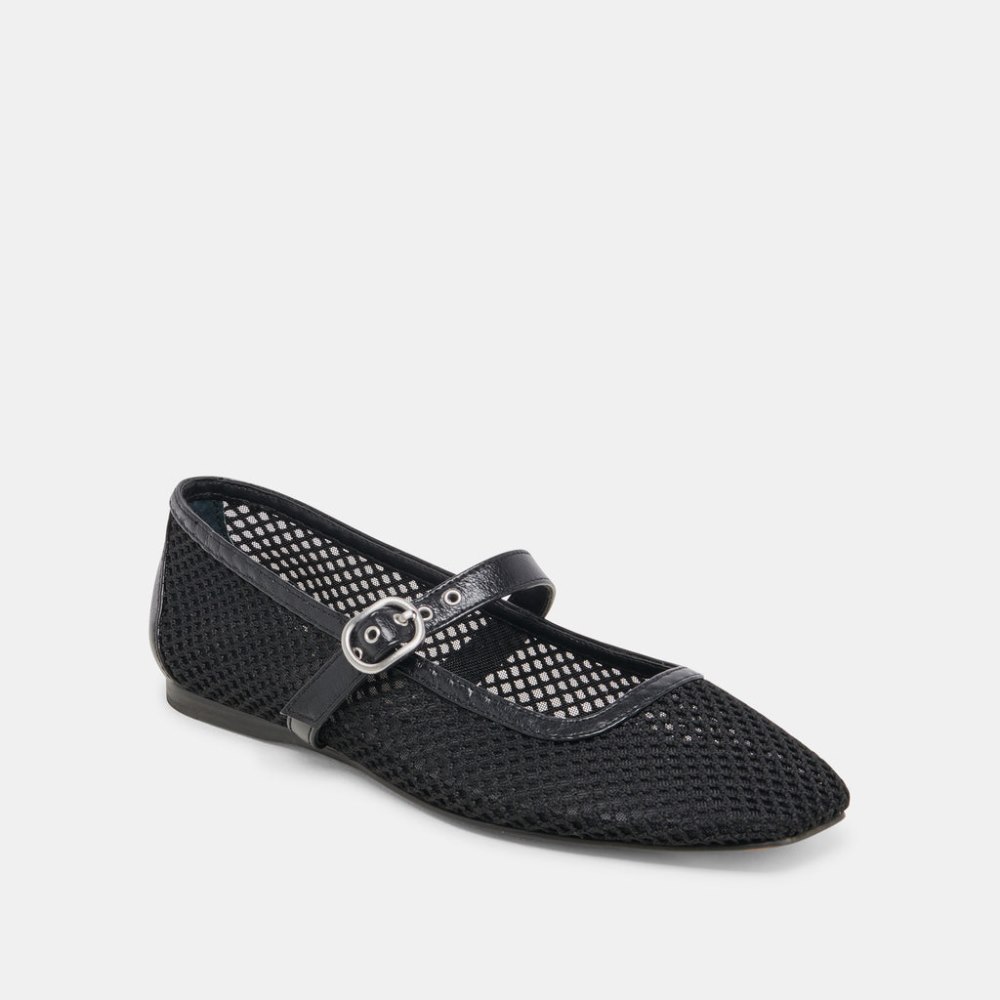 Dolce Vita Rodni Mesh Ballet Flats Black Woven Mesh