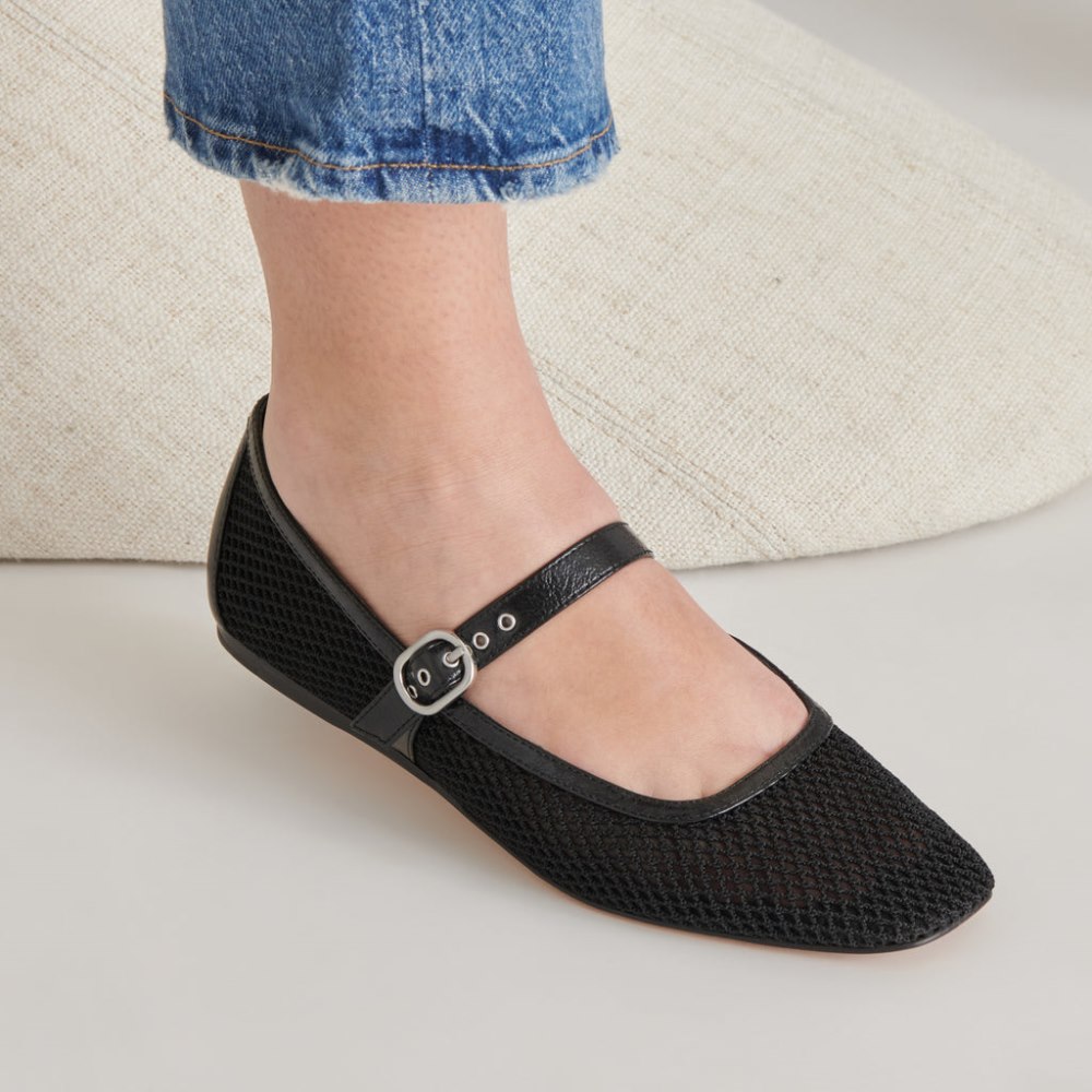 Dolce Vita Rodni Mesh Ballet Flats Black Woven Mesh