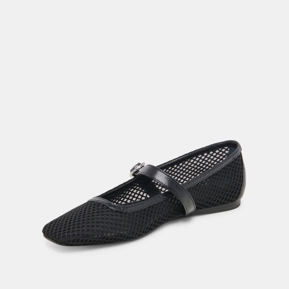 Dolce Vita Rodni Mesh Ballet Flats Black Woven Mesh