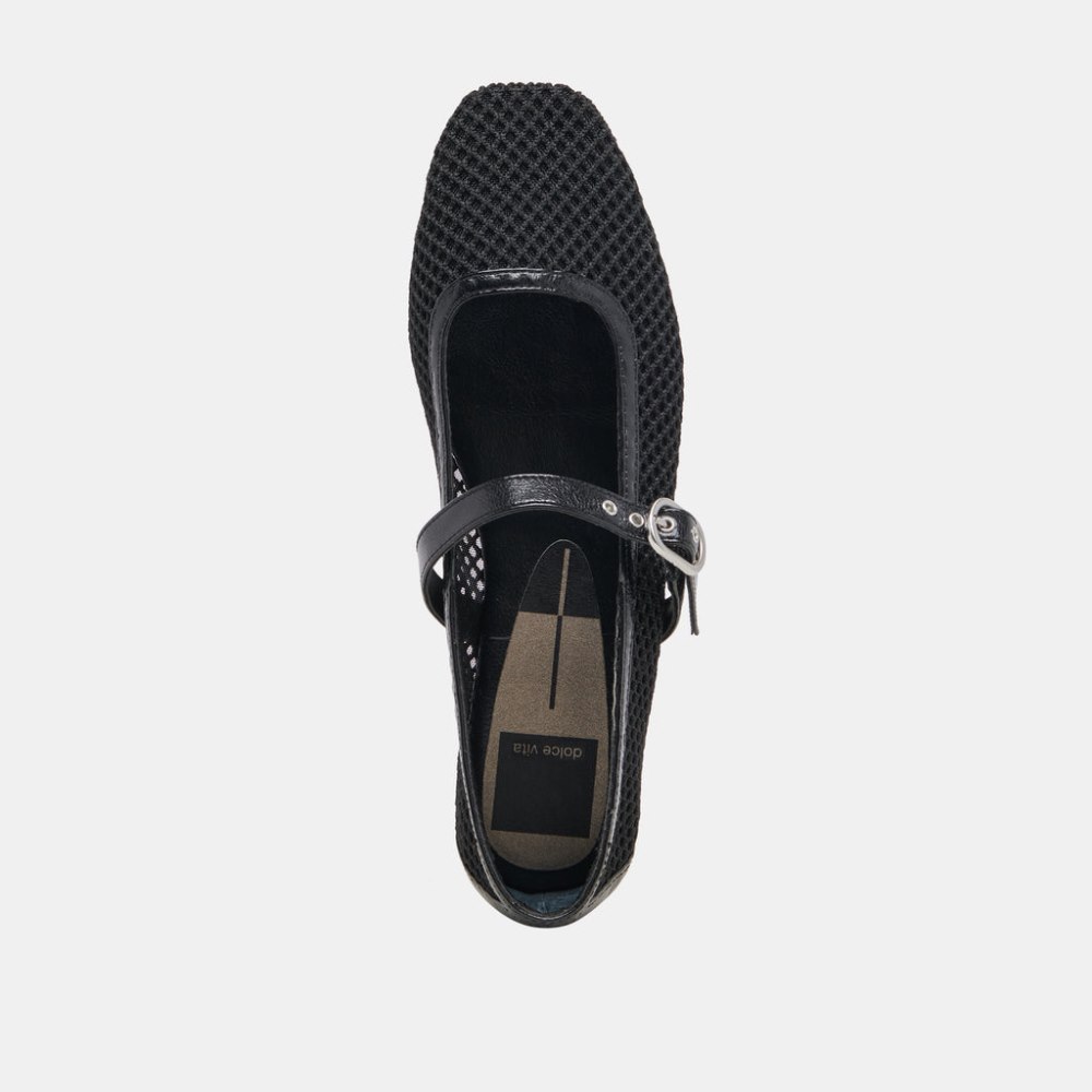 Dolce Vita Rodni Mesh Ballet Flats Black Woven Mesh