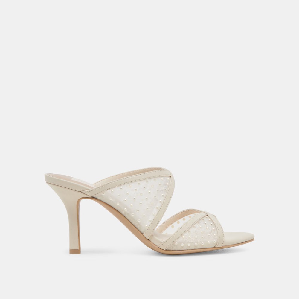 Dolce Vita Mandel Pearl Heels Ivory Mesh