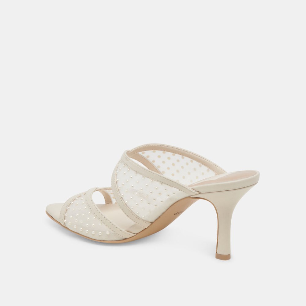 Dolce Vita Mandel Pearl Heels Ivory Mesh