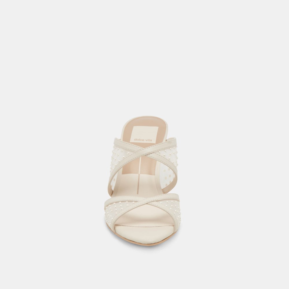 Dolce Vita Mandel Pearl Heels Ivory Mesh