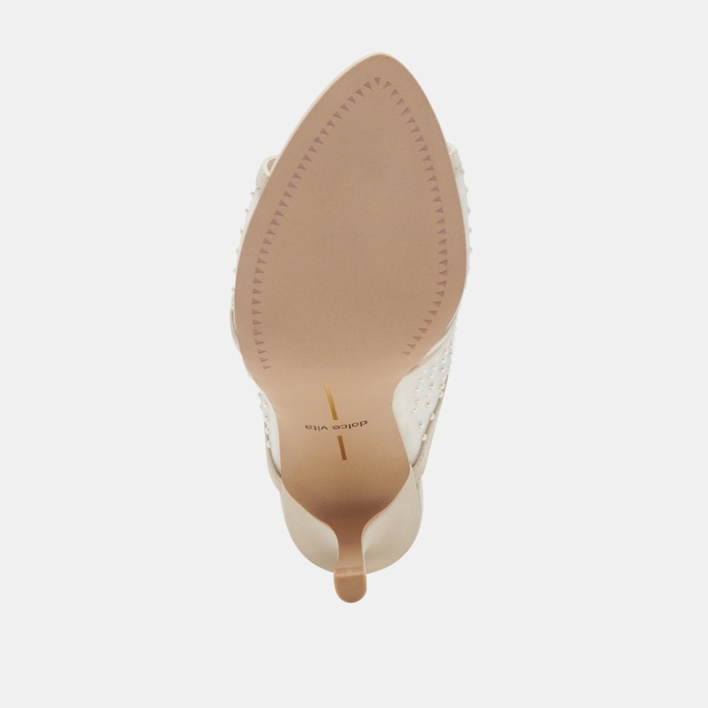 Dolce Vita Mandel Pearl Heels Ivory Mesh
