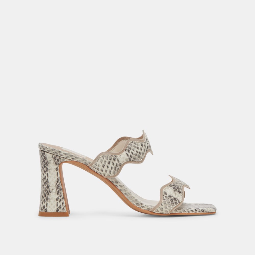 Dolce Vita Ilva Heels Grey White Embossed Leather