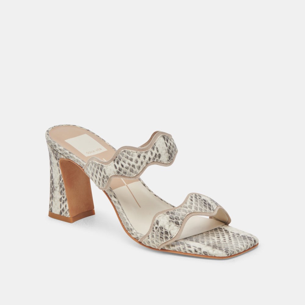 Dolce Vita Ilva Heels Grey White Embossed Leather