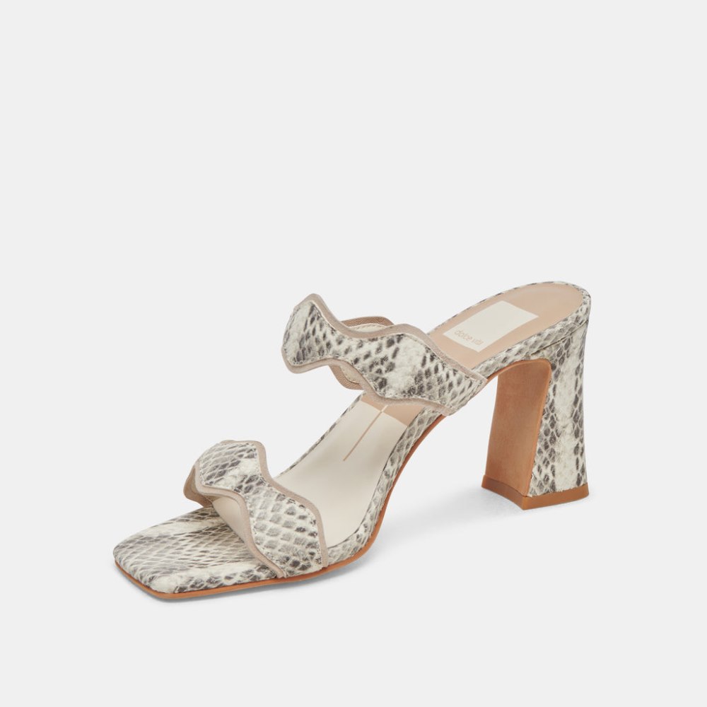 Dolce Vita Ilva Heels Grey White Embossed Leather